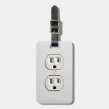 Fake Electrical Outlet Luggage Tag