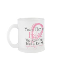 Fake - Real Ones Tried to Kill Me - Breast Cancer Mug