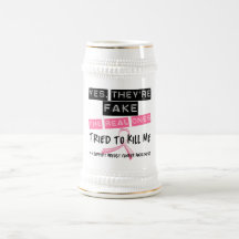Fake The Real Ones Tried To Kill Me Breast Cancer Coffee Mug