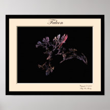 Falcon Fractal Facing Right Poster