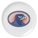 Falcon Head Side Oval Party Plate