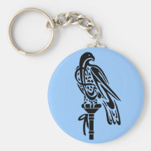 Falcon on Block Perch Keychain