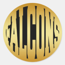 FALCONS - GOLD TEXT STICKERS