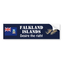 Falkland Islands Flag and Map Bumper Sticker