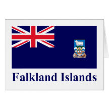 Falkland Islands Flag with Name Greeting Cards