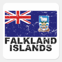 Falkland Islands Vintage Flag Stickers