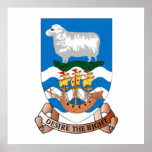Falklands Sheep Ship Sea Flag Wall Poster