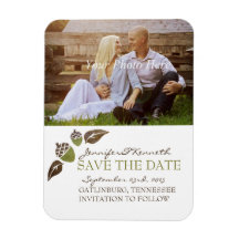 Fall Acorns and Leaves Wedding Rectangular Magnets