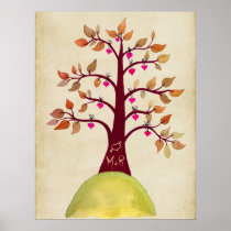 Fall Autumn Tree Wedding Monogram