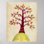 Fall Autumn Tree Wedding Monogram posters