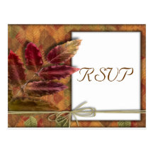 Fall Autumn Wedding RSVP Postcard