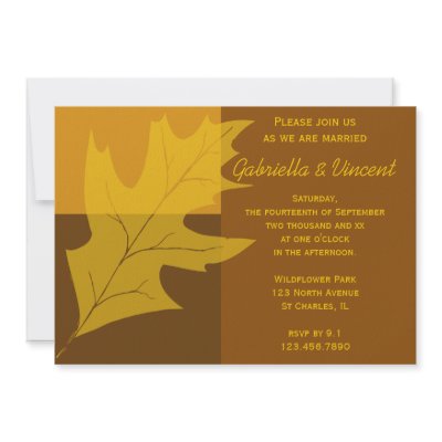 Fall Colour Block Wedding Invitation by loraseverson