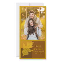 Fall Colour Block Wedding Save the Date Photo Card