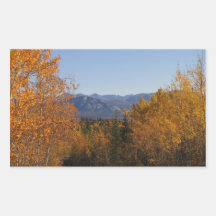 Fall Colours in the Mountains; No Text Rectangle Stickers