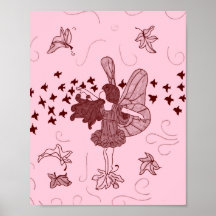 Fall Fairy Poster (Pink / Brown)