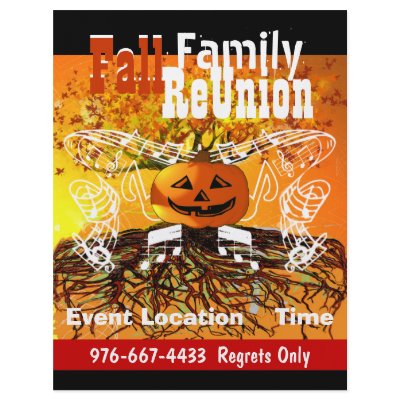 Fall  Family ReUnion Halloween Fall Event Flyer by samack