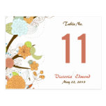 Fall Fantasy Floral Table Number Card Post Card
