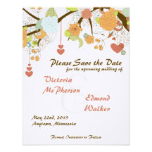 Fall Floral Save the Date Wedding Announcement