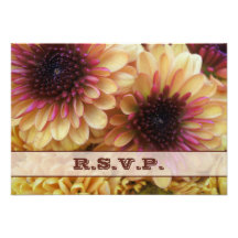 Fall Floral Wedding RSVP Custom Invitations