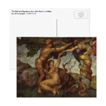 Fall from the Garden of Eden, Fresco, Michelangelo Post Cards
