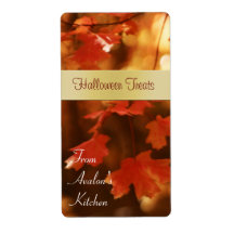 Fall Harvest Leaf Halloween Treats Baking Label