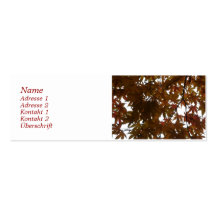 Fall - Herbst (Red Leaves) Business Card Visitenkartenvorlage