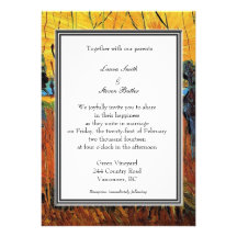 fall,holiday wedding invitation. van Gogh
