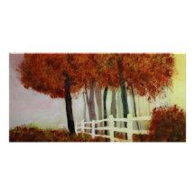 Fall is in the air watercolor photo greeting card