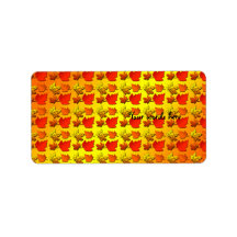 Fall leaf pattern address label