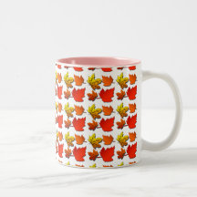Fall leaf pattern coffee mugs