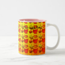 Fall leaf pattern mugs