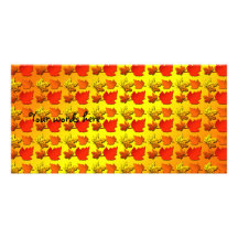 Fall leaf pattern photo card