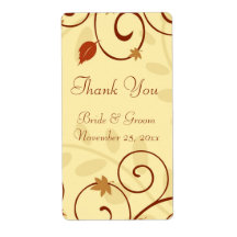 Fall Leaves Autumn Wedding Labels