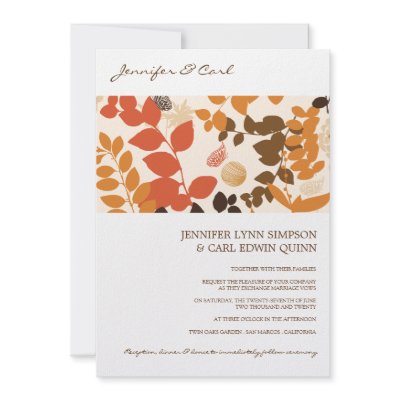 Fall Leaves Collage Wedding Invitation by karmakaydesigns