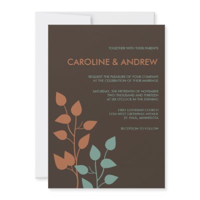 Fall Leaves Double Boughs Wedding Invitations by bridalboutique
