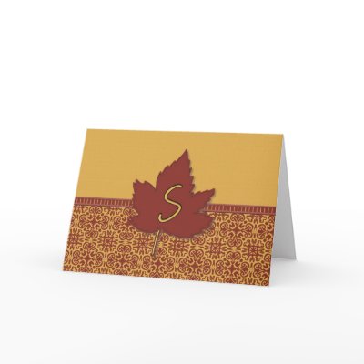 Fall Leaves Letter S Greeting Card by monogramtees