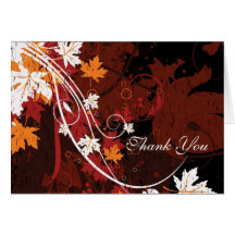 Fall Leaves Thank You Note Cards