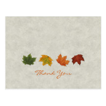 Fall Leaves Thank You postcard