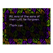 Fall leaves two sided forgiveness scripture card post card