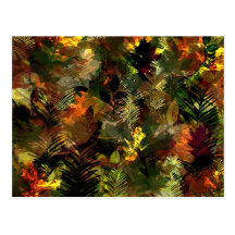 Fall Leaves Watercolour Postcard