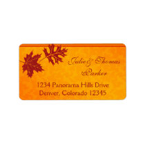 Fall Leaves Wedding Address Labels