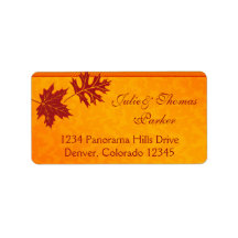 Fall Leaves Wedding Address Labels