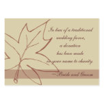 Fall Maple Leaf Wedding Charity Favour Card Business Card Templates