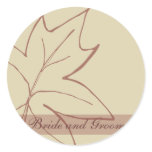Fall Maple Leaf Wedding Envelope Seal Round Sticker