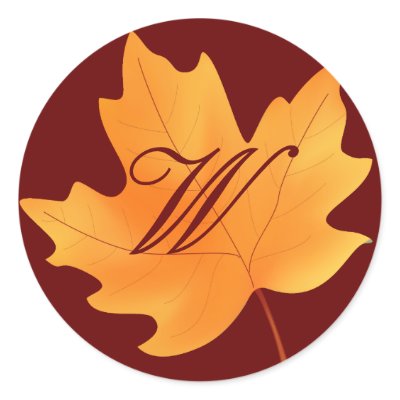 Fall Monogrammed Round Stickers by SweetRascal