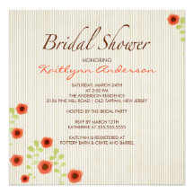 Fall Morning Song Floral Bridal Shower Invitation