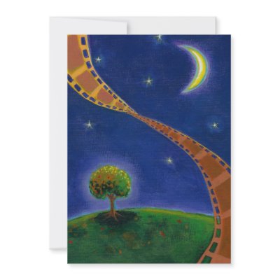 Fall night movie art fun painting for film lovers by flyinggirl