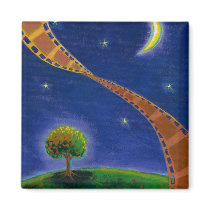 Fall night movie art fun painting for film lovers