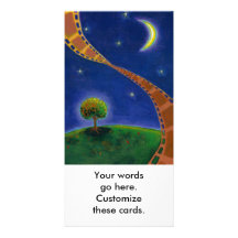 Fall night movie art fun painting for film lovers photo card
