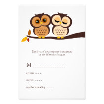 Fall Owls Wedding Response Cards invitations